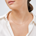 10k  Rose Gold .6 mm Carded Cable Rope Chain - Model Shot