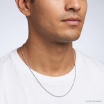 10k White Gold .7mm Carded Cable Rope Chain - Model Shot