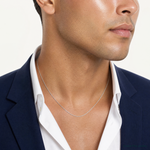 10k White Gold .5mm Box Chain - Model Shot