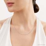 10K White Gold .7mm Box Chain - Model Shot