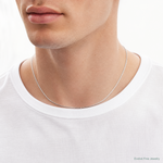 10k White Gold 1mm Box Chain - Model Shot