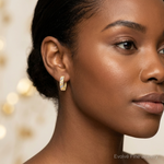Leslie's 10K Two-tone with White Rhodium Polished and Satin D/C Earrings - Model Shot
