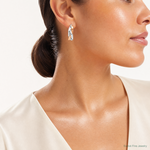 Leslie's 10K w/ White RH / Rose GP Braided Hoop Earrings - Model Shot