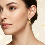 Leslie's 10K Polished Yellow Gold Hoop Earrings - Model Shot