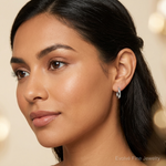 Leslie's 10K Polished White Gold Hoop Earrings - Model Shot