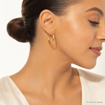 Leslie's 10K Polished Twisted Round Hoop Earrings - Model Shot