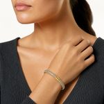 Leslie's 10K with Rhodium-plating Polished Stretch Bangle - Model Shot