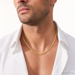 10k 5.7mm Hand-polished Miami Cuban Chain - Model Shot