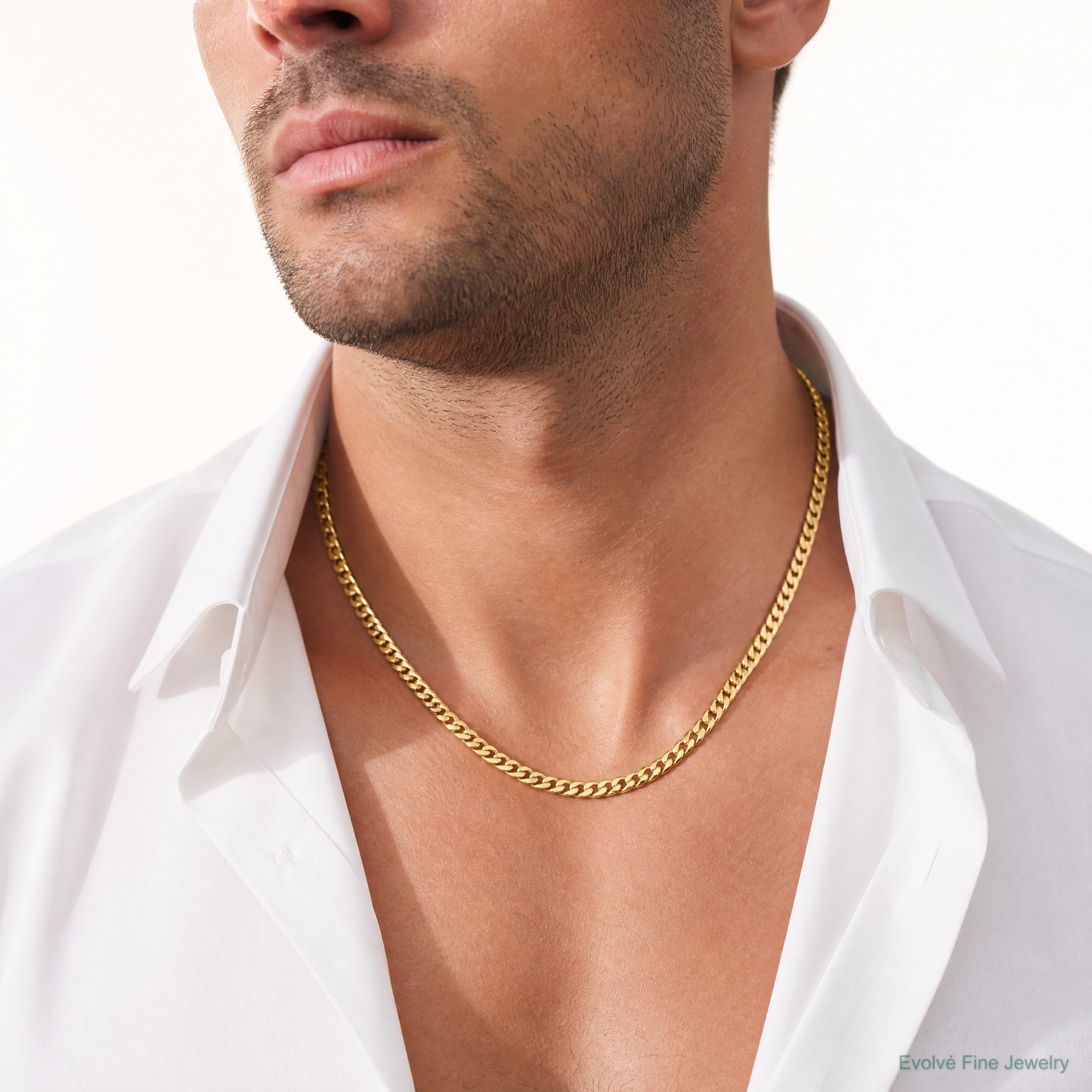 10k 5.7mm Hand-polished Miami Cuban Chain - Model Shot
