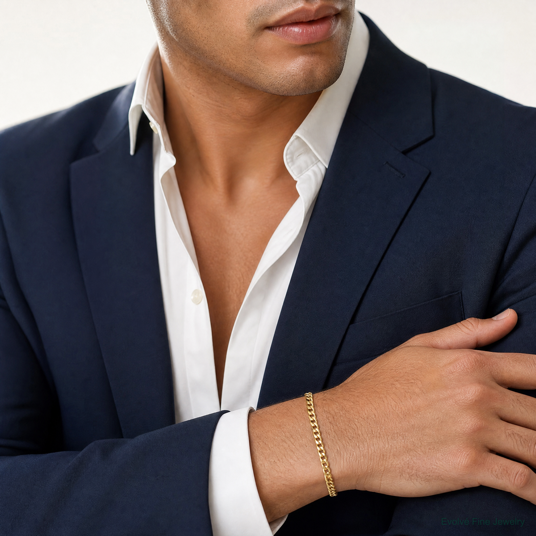 10k 5.7mm Hand-polished Miami Cuban Chain - Model Shot