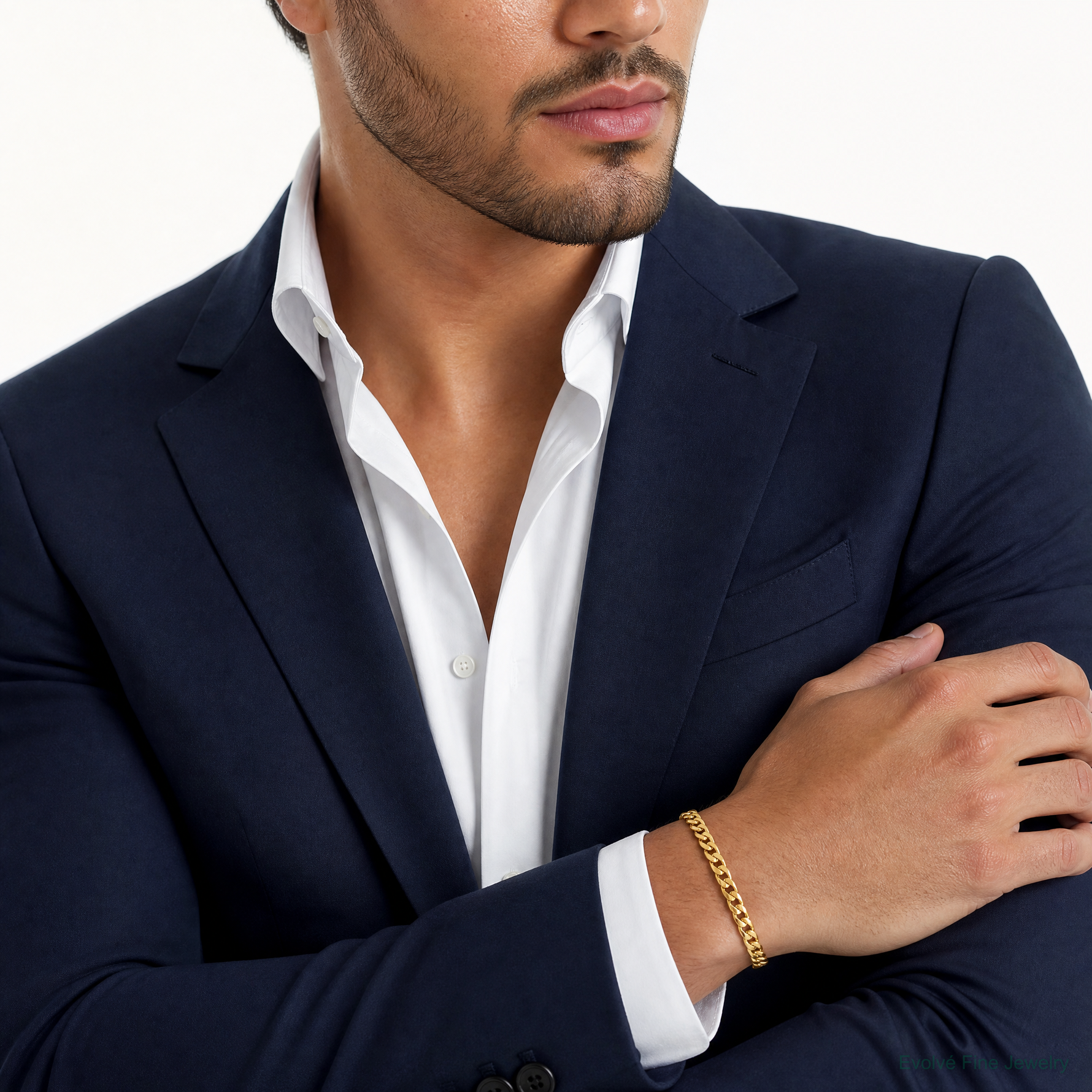 10k 7mm Hand-polished Miami Cuban Chain - Model Shot