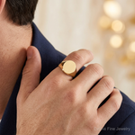 10k 15.5x19.0mm Closed Back Mens Signet Ring - Model Shot
