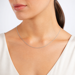 14K White Gold 1.35mm Carded Cable Rope Chain - Model Shot