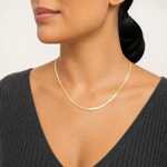 10k 2.5mm Silky Herringbone Chain - Model Shot