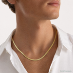 10k 3mm Silky Herringbone Chain - Model Shot