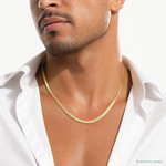 10k 5.5mm Silky Herringbone Chain - Model Shot