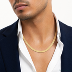 10K 10mm Silky Herringbone Chain - Model Shot