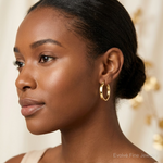10k Polished Hoop Earring - Model Shot