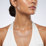 10k White Gold 1.6mm D/C Machine Made Rope Chain - Model Shot