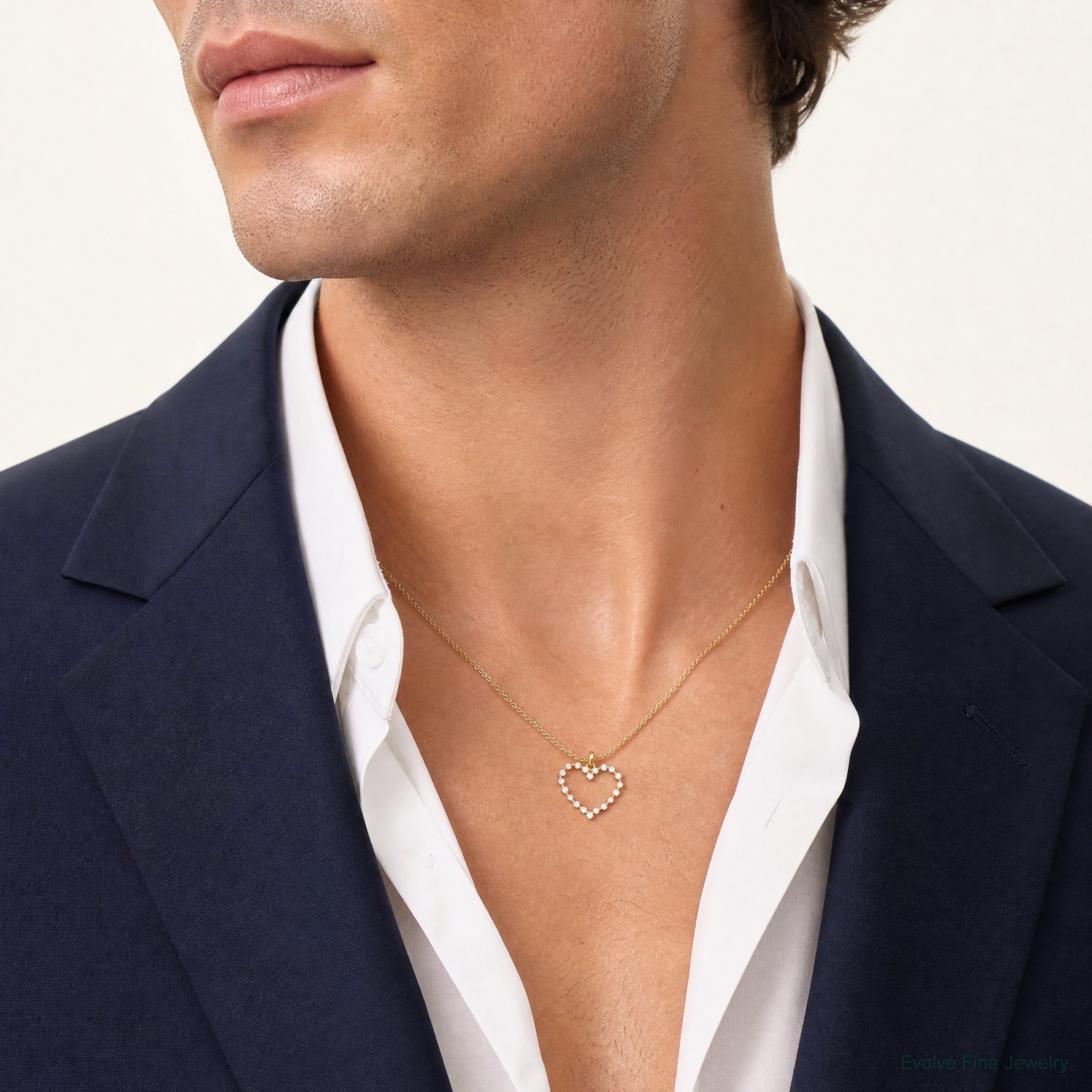 10K CZ Heart Pendant - Model Shot