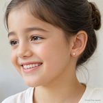 Inverness 14k 5mm Sq. Princess CZ Post Earrings - Model Shot