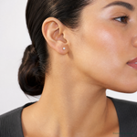 Inverness 14K White Gold 3mm CZ Long Post Earrings - Model Shot