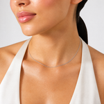 14k White Gold .4 mm Carded Cable Rope Chain - Model Shot