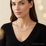 Leslie's 10K White Gold 1.2 mm Loose Rope Chain - Model Shot