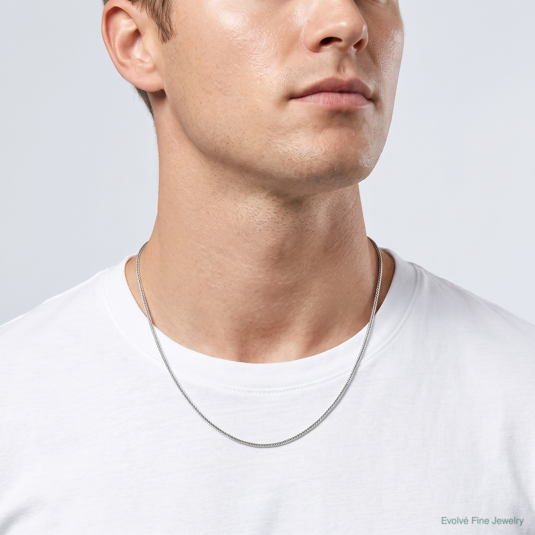 Leslie's 10k White Gold .85mm Spiga Chain - Model Shot