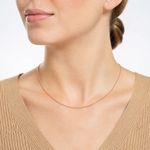 14k  Rose Gold .5 mm Carded Cable Rope Chain - Model Shot