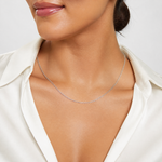 14k White Gold .5 mm Carded Cable Rope Chain - Model Shot
