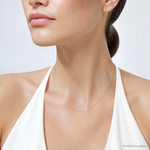 14k White Gold .5 mm Carded Cable Rope Chain - Model Shot