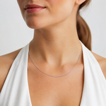 14k White Gold .42mm Gold Carded Curb Chain - Model Shot