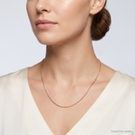 14k  Rose Gold .6 mm Carded Cable Rope Chain - Model Shot