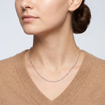 14k White Gold .6 mm Carded Cable Rope Chain - Model Shot