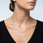 14k White Gold .6 mm Carded Cable Rope Chain - Model Shot
