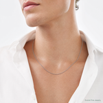 Leslie's 14k White Gold .85mm D/C Spiga Chain - Model Shot