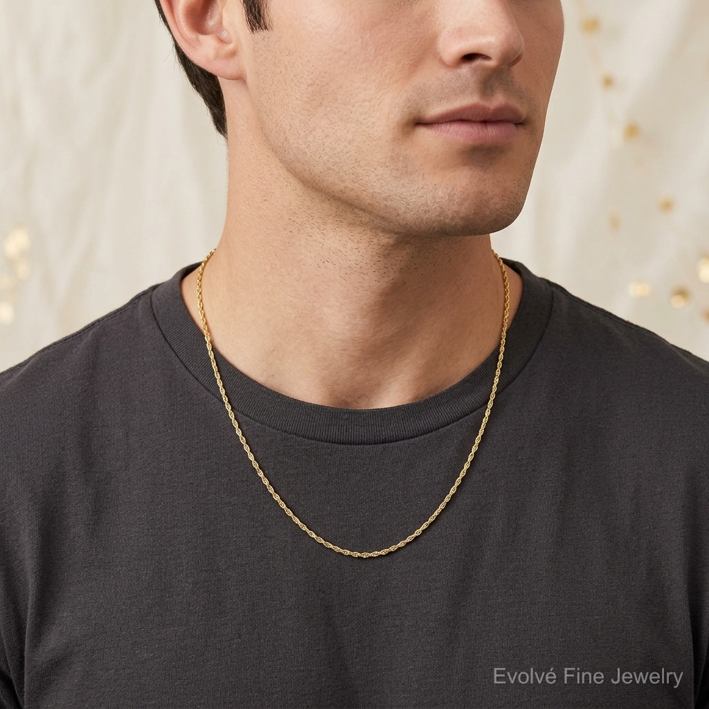 Leslie's 14K 1.3mm Loose Rope Chain - Model Shot