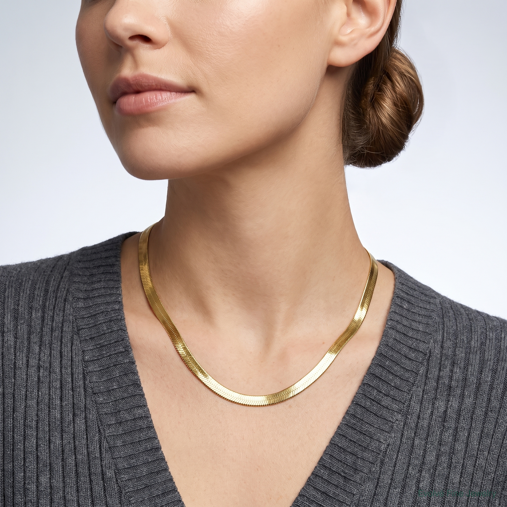 Leslie's 14k 5mm Silky Herringbone Chain - Model Shot