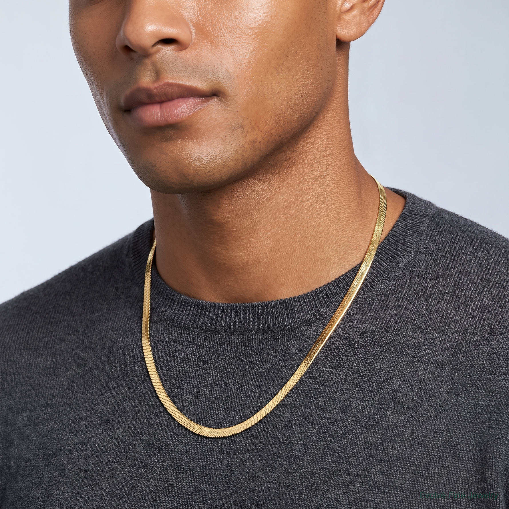 Leslie's 14k 5.5mm Silky Herringbone Chain - Model Shot