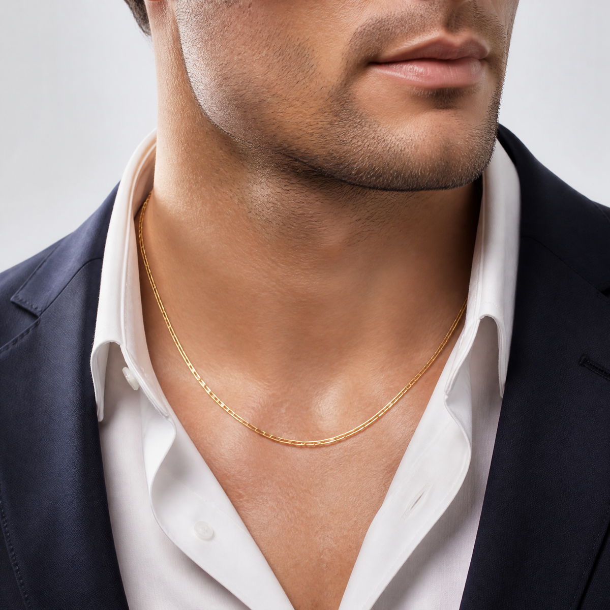 Leslie's 14k 2.2mm Solid Beveled D/C Paperclip Chain - Model Shot