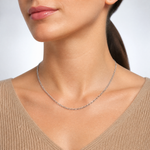 Leslie's 14k WG 3.0mm Solid Beveled D/C Paperclip Chain - Model Shot