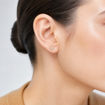 Inverness 14k April Crystal Birthstone Flower Earrings - Model Shot