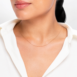 14k Rose Gold .7 mm Carded Cable Rope Chain - Model Shot