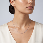 14k White Gold .7 mm Carded Cable Rope Chain - Model Shot