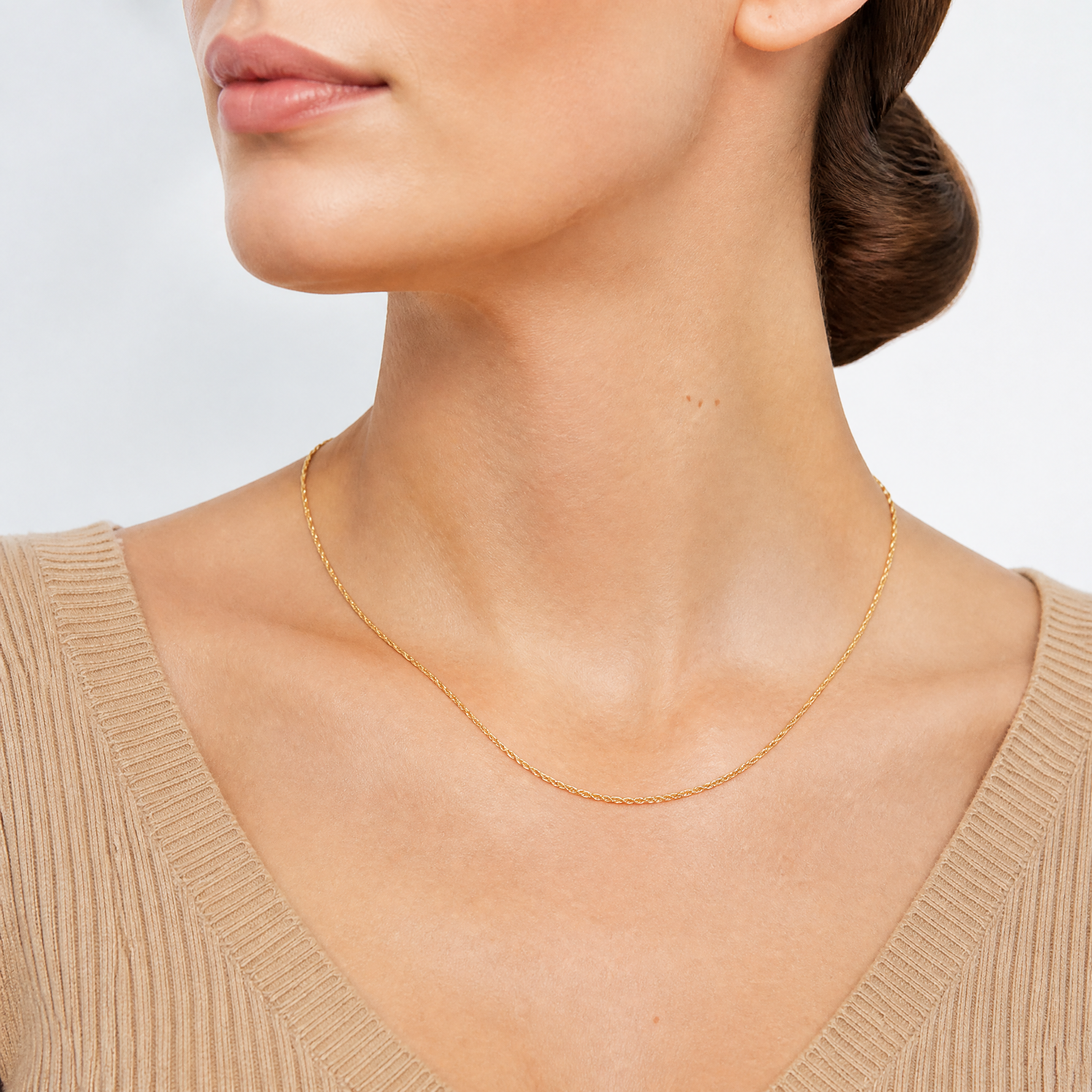 Leslie's 10k 1.5mm Ultra D/C Lightweight Rope Chain - Model Shot