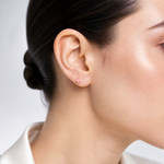 Inverness 14k 3mm June Crystal Birthstone Post Earrings - Model Shot