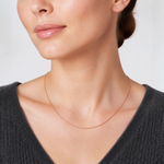 14k Rose Gold 1.15mm Carded Cable Rope Chain - Model Shot