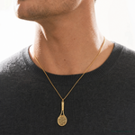 14K  3D Tennis Racquet Pendant - Model Shot