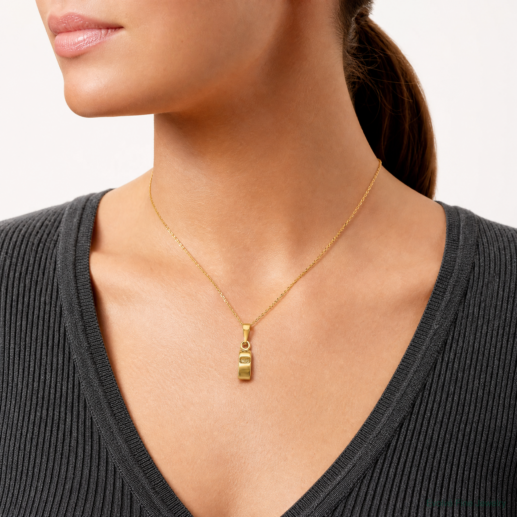 14K 3D Sports Whistle Pendant - Model Shot